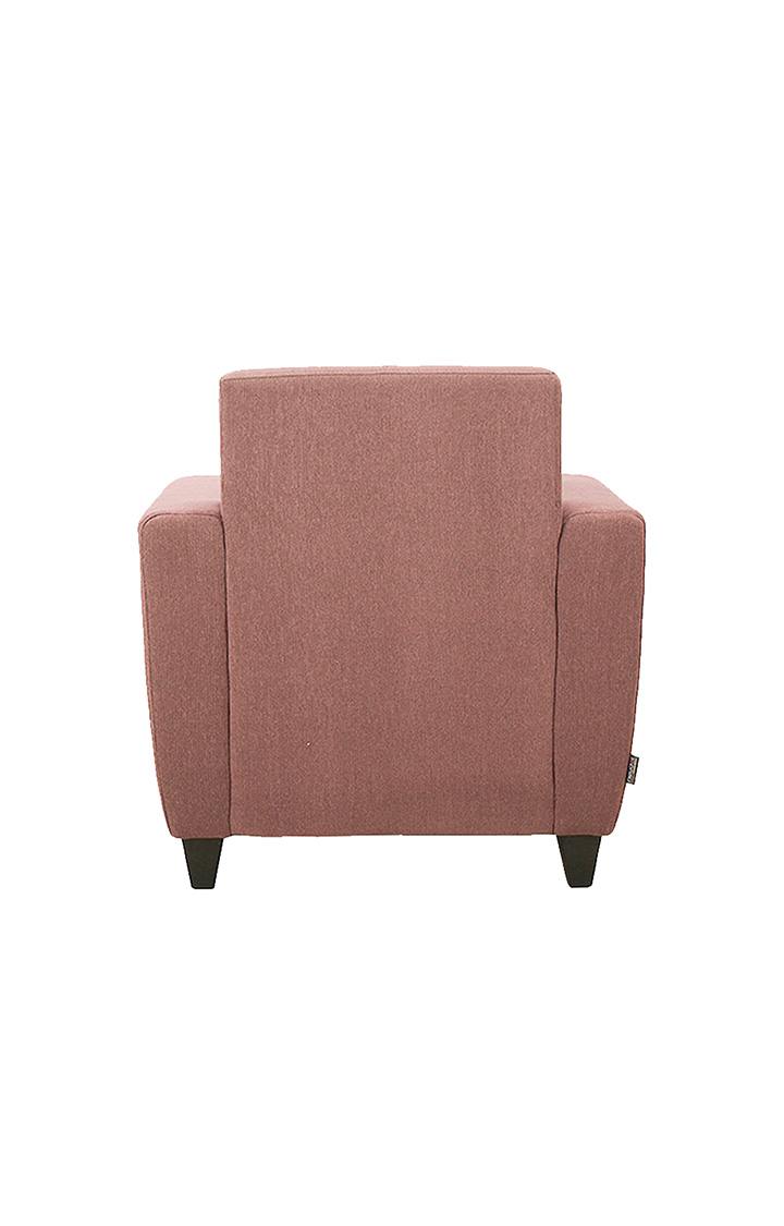 neudot Elegance Sofa for Living Room |1 Person Sofa|Premium Fabric with Cushioned Armrest | Solid Wood Frame|1 Seater in Ceramic Pink Color