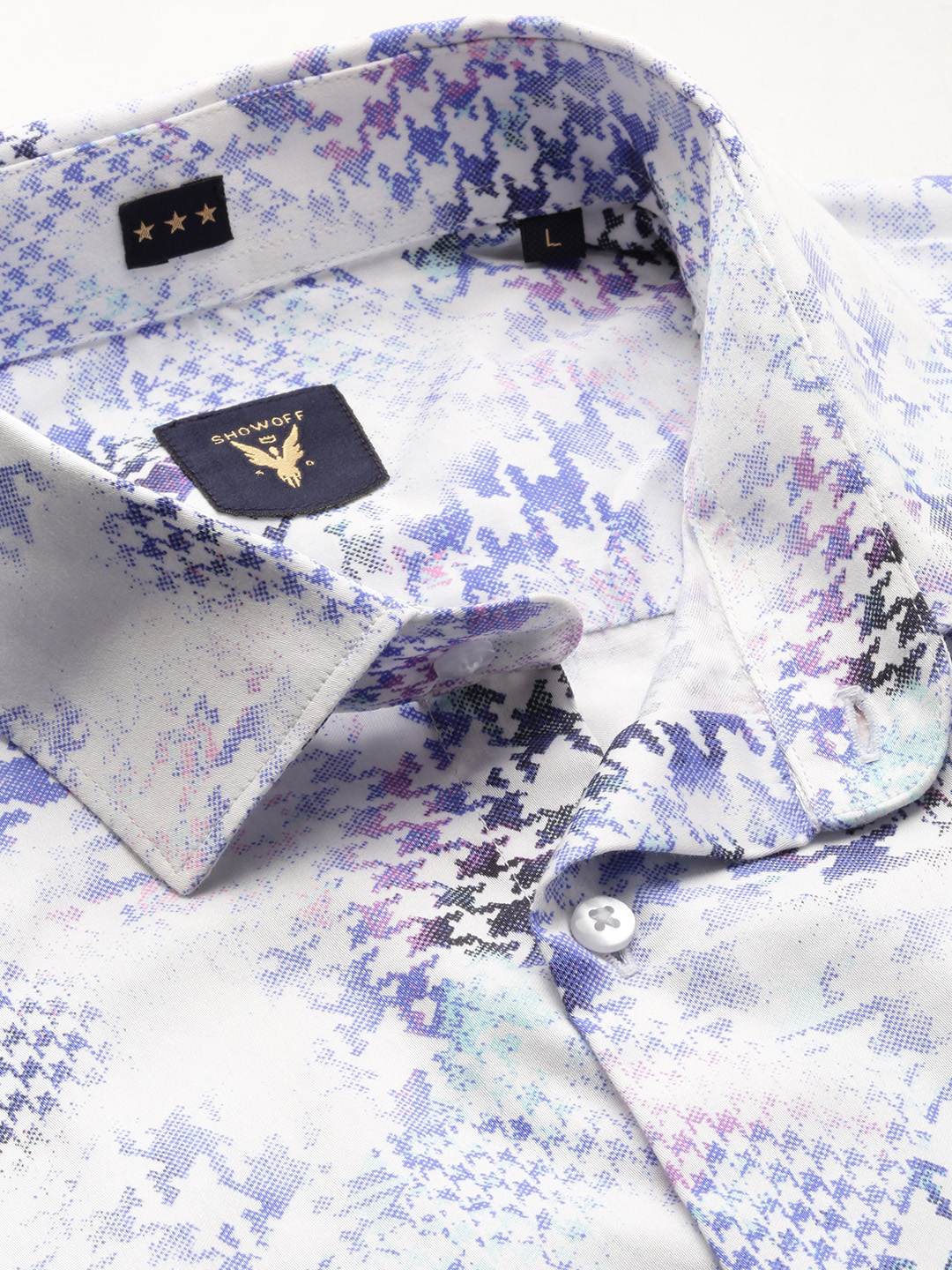 SHOWOFF Men's Spread Collar Multi Slim Fit Printed Shirt