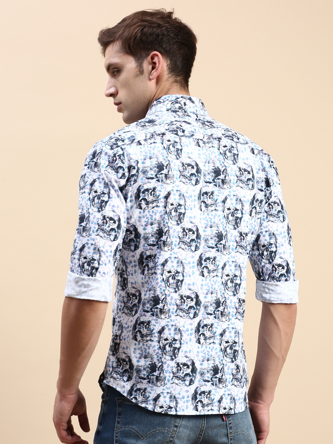 Showoff | SHOWOFF Men's Spread Collar Multi Slim Fit Printed Shirt 3