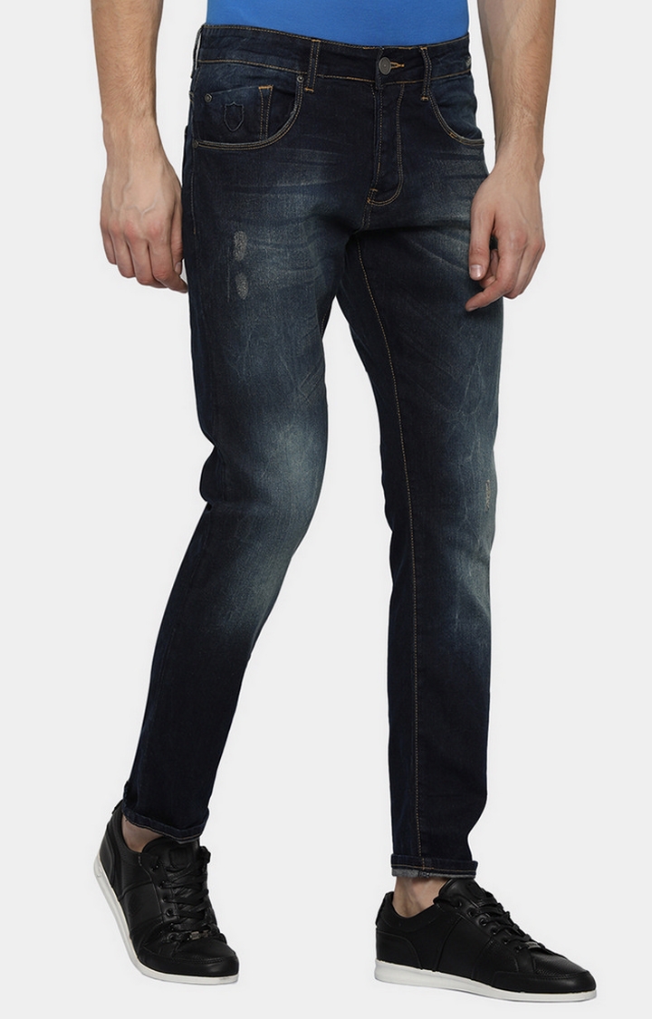 883 Police | Blue Solid Straight Jeans 2