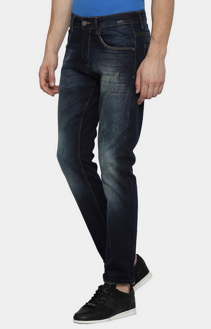 883 Police | Blue Solid Straight Jeans 1