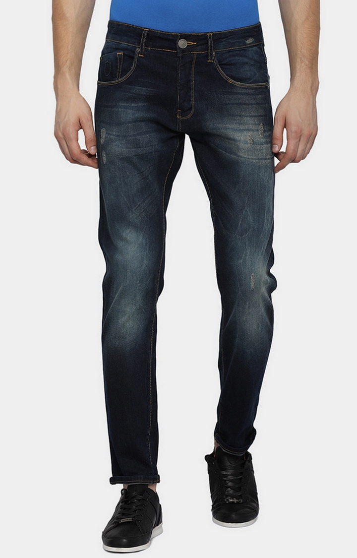 883 Police | Blue Solid Straight Jeans 0