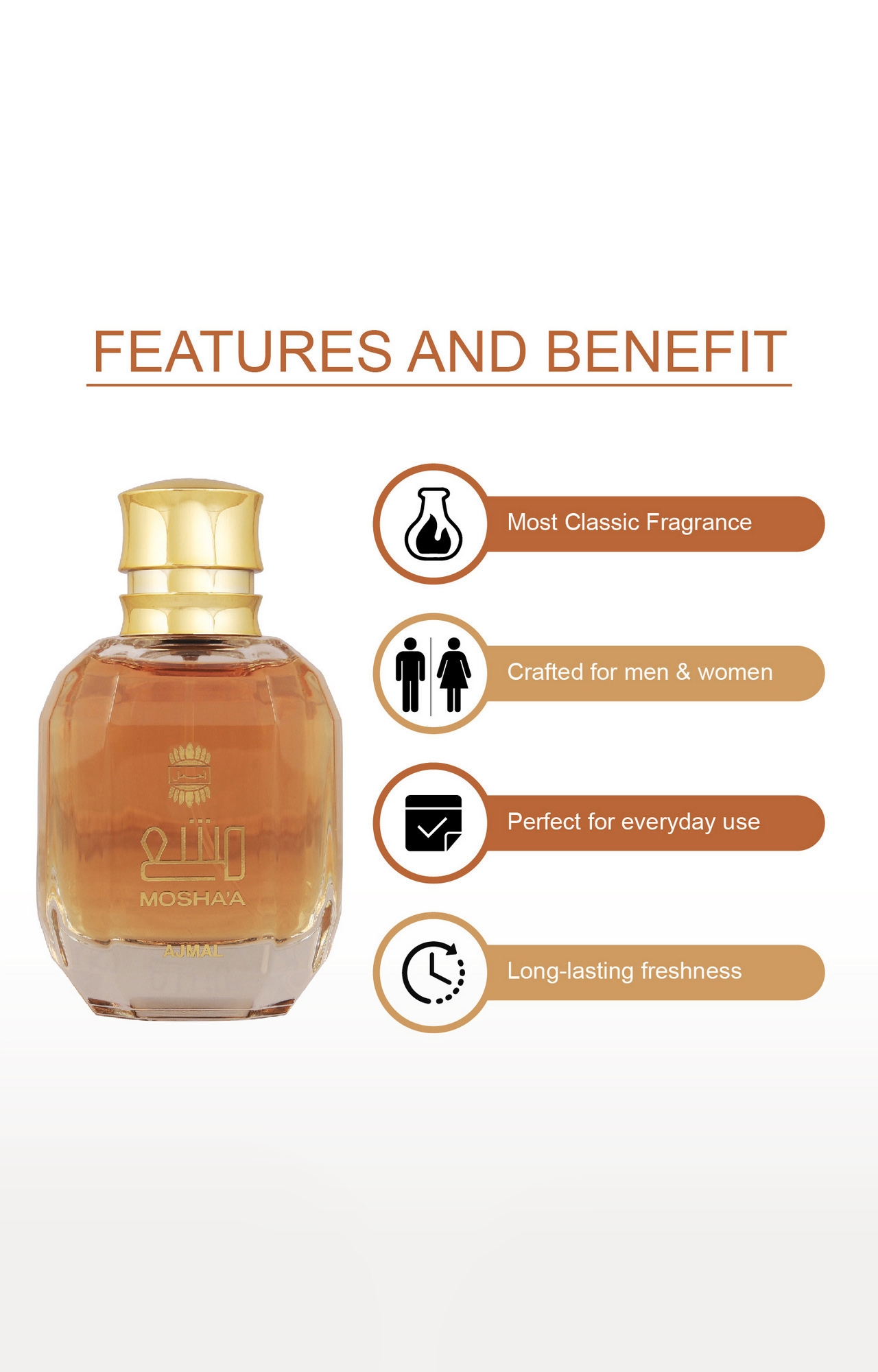 Ajmal | Ajmal Mosha’A Eau De Parfum 50ML Long Lasting Scent Spray Perfume Gift For Men & Women - Made In Dubai 3