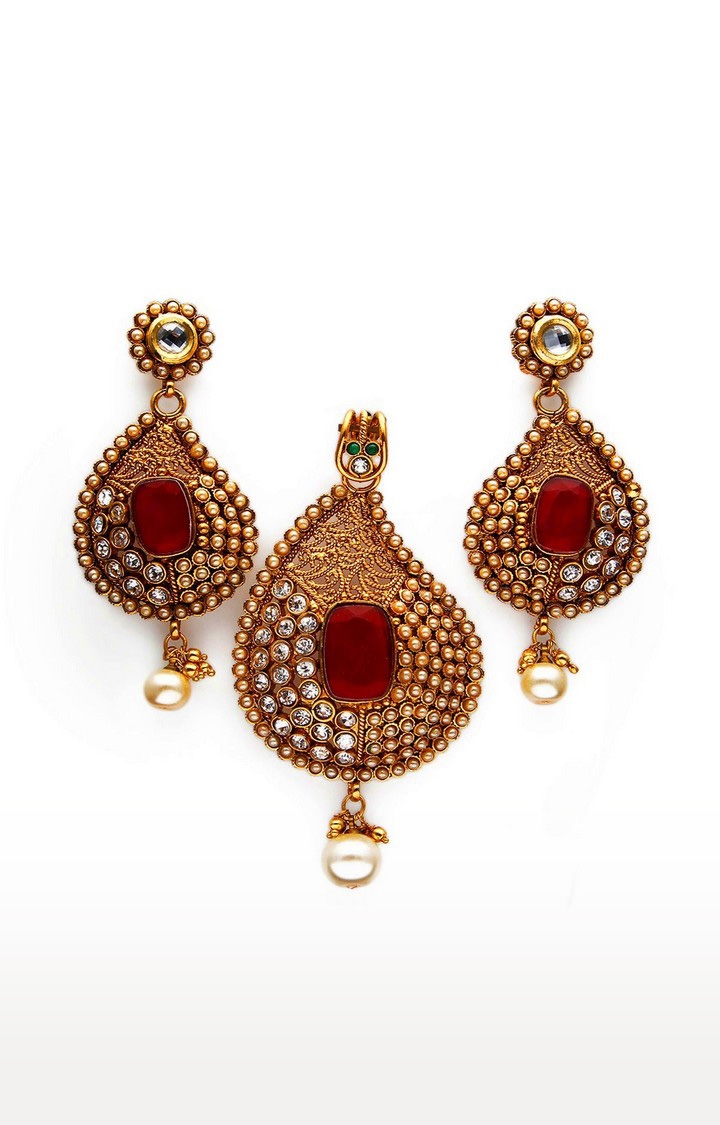 55Carat | Red Copper 18K Gold Plated Crystal Jewellery Sets 0
