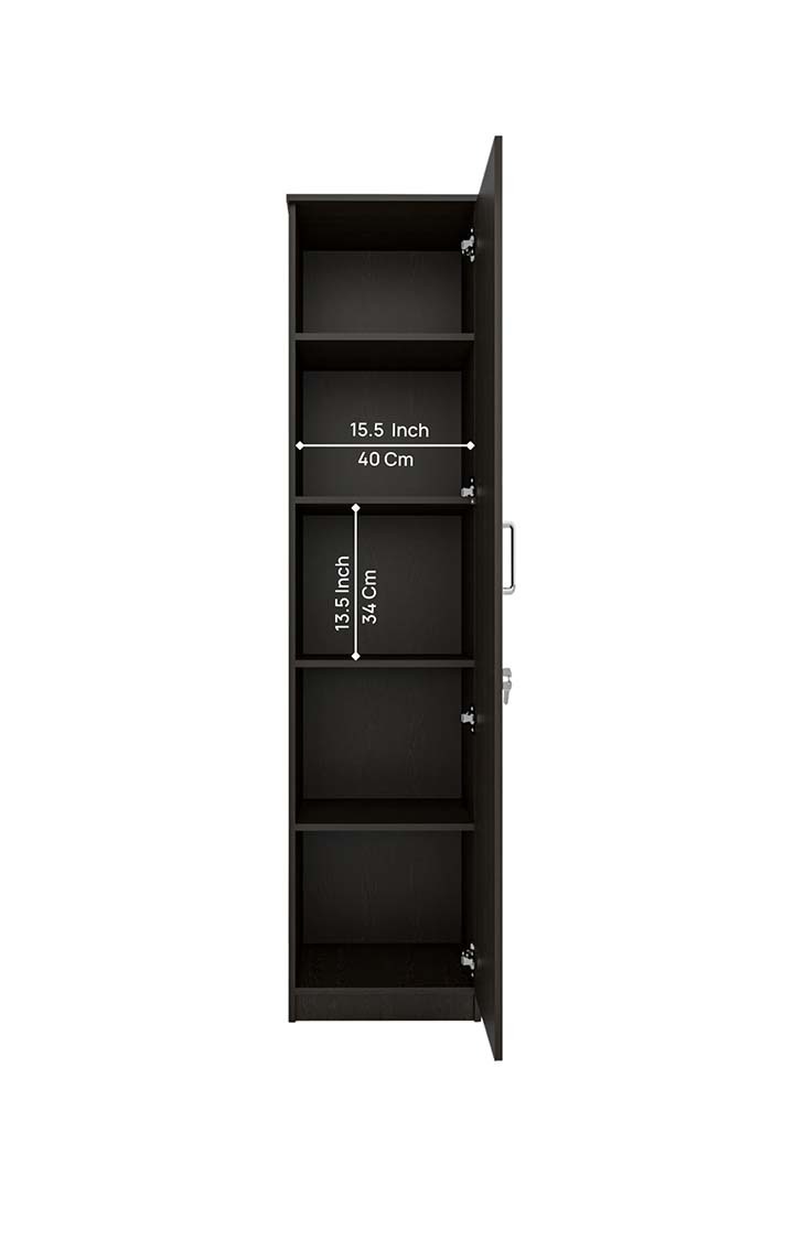 neudot Adona Engineered Wood Single Door Wardrobe - Wenge