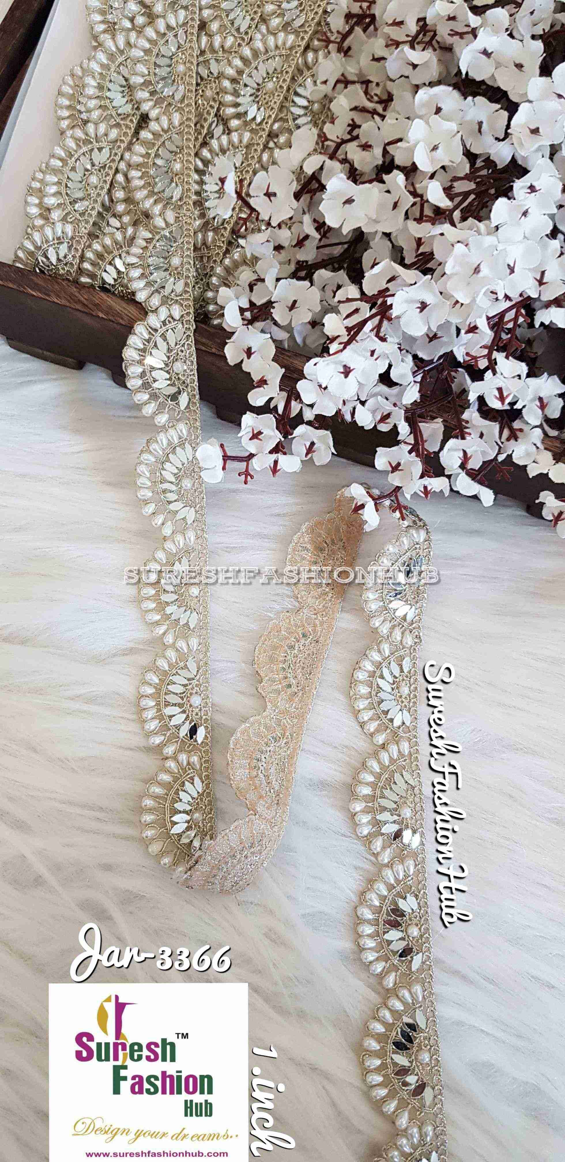 Beautiful Cutwork Designer Water Gold Trim