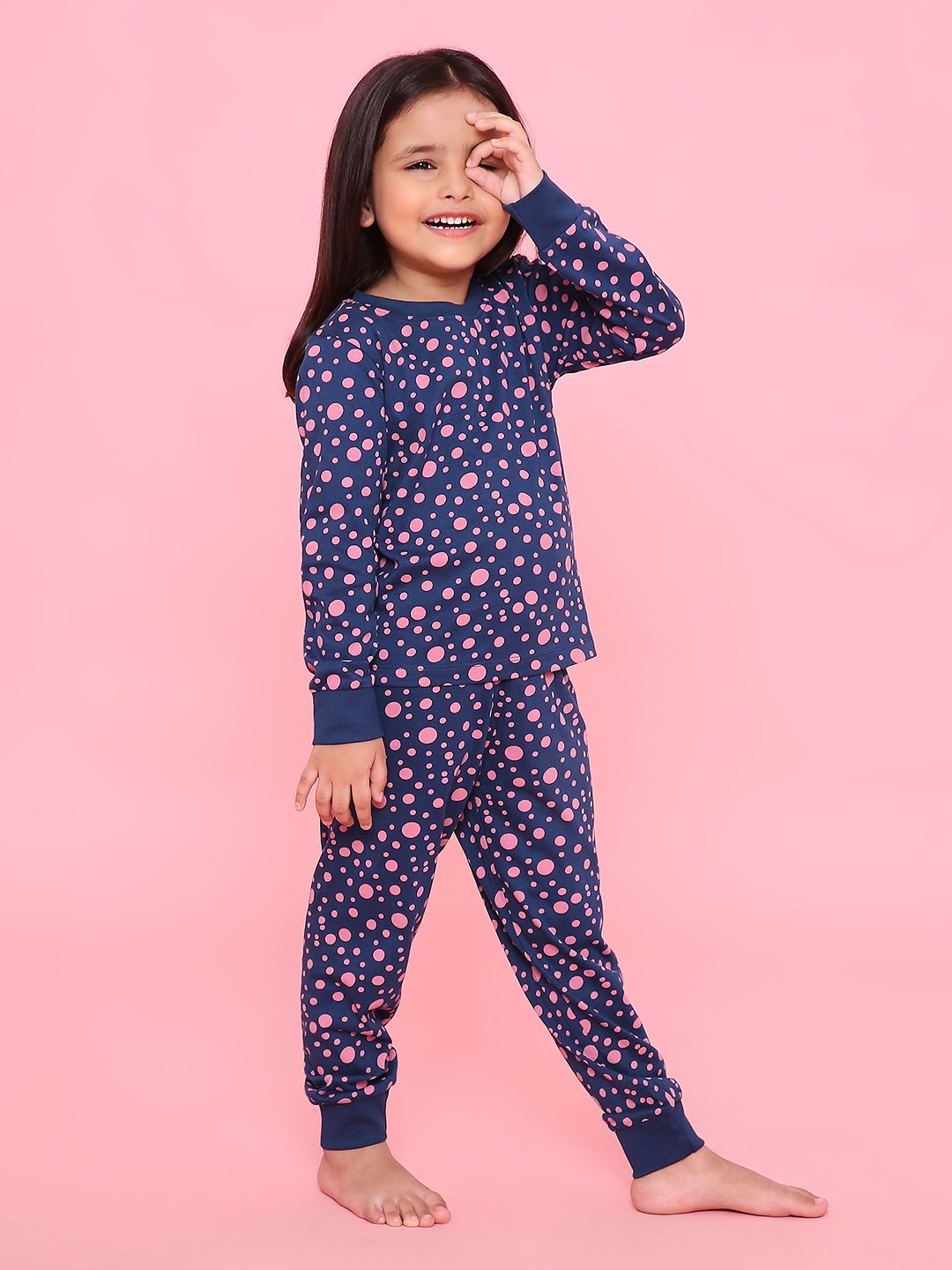 Girls- 2 piece printed cotton jogger lounge set