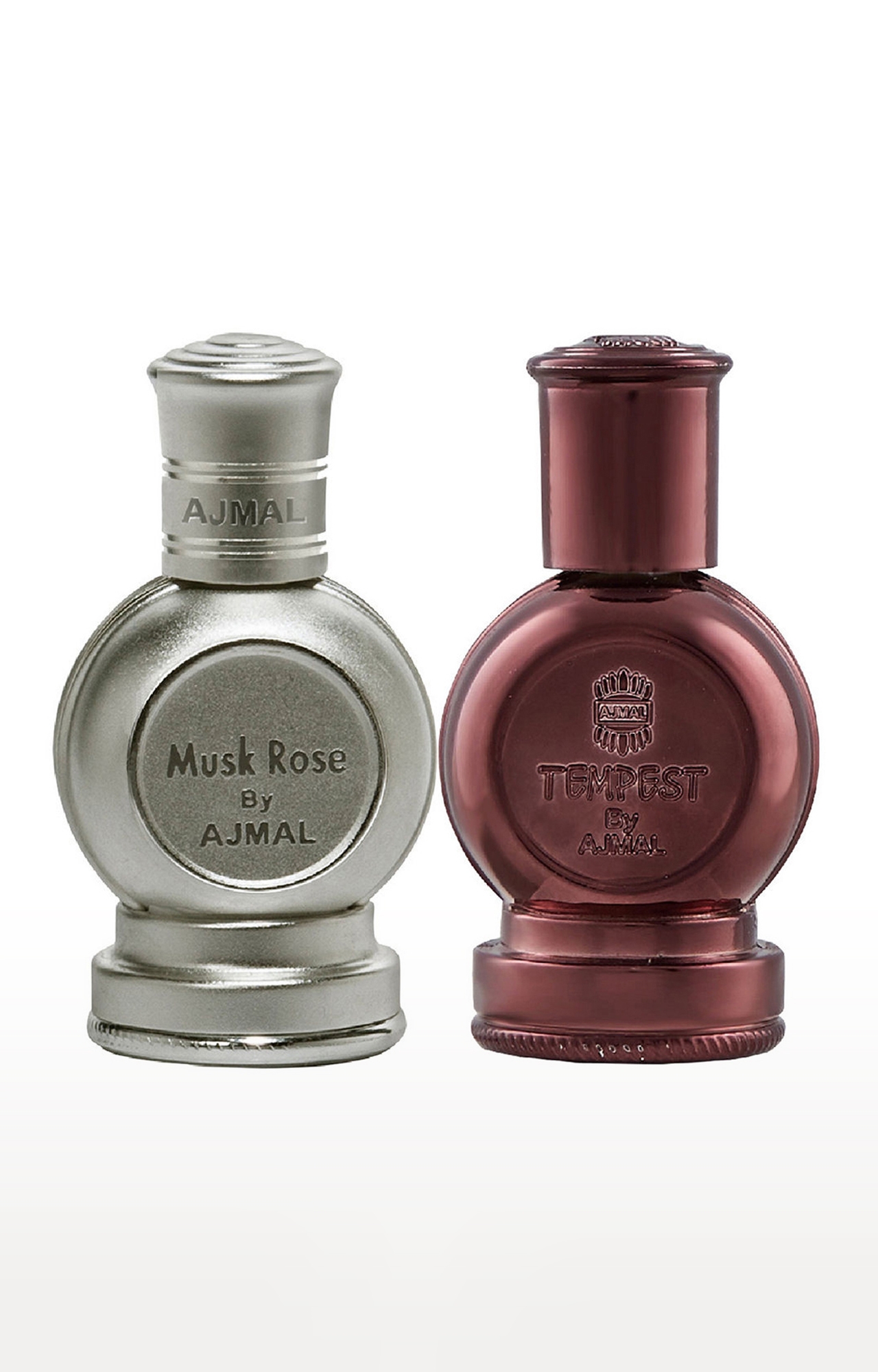 Ajmal | Ajmal Musk Rose Concentrated Perfume Oil Musky Alcohol-free Attar 12ml for Unisex and Tempest Concentrated Perfume Oil Alcohol-free Attar 12ml for Unisex 0