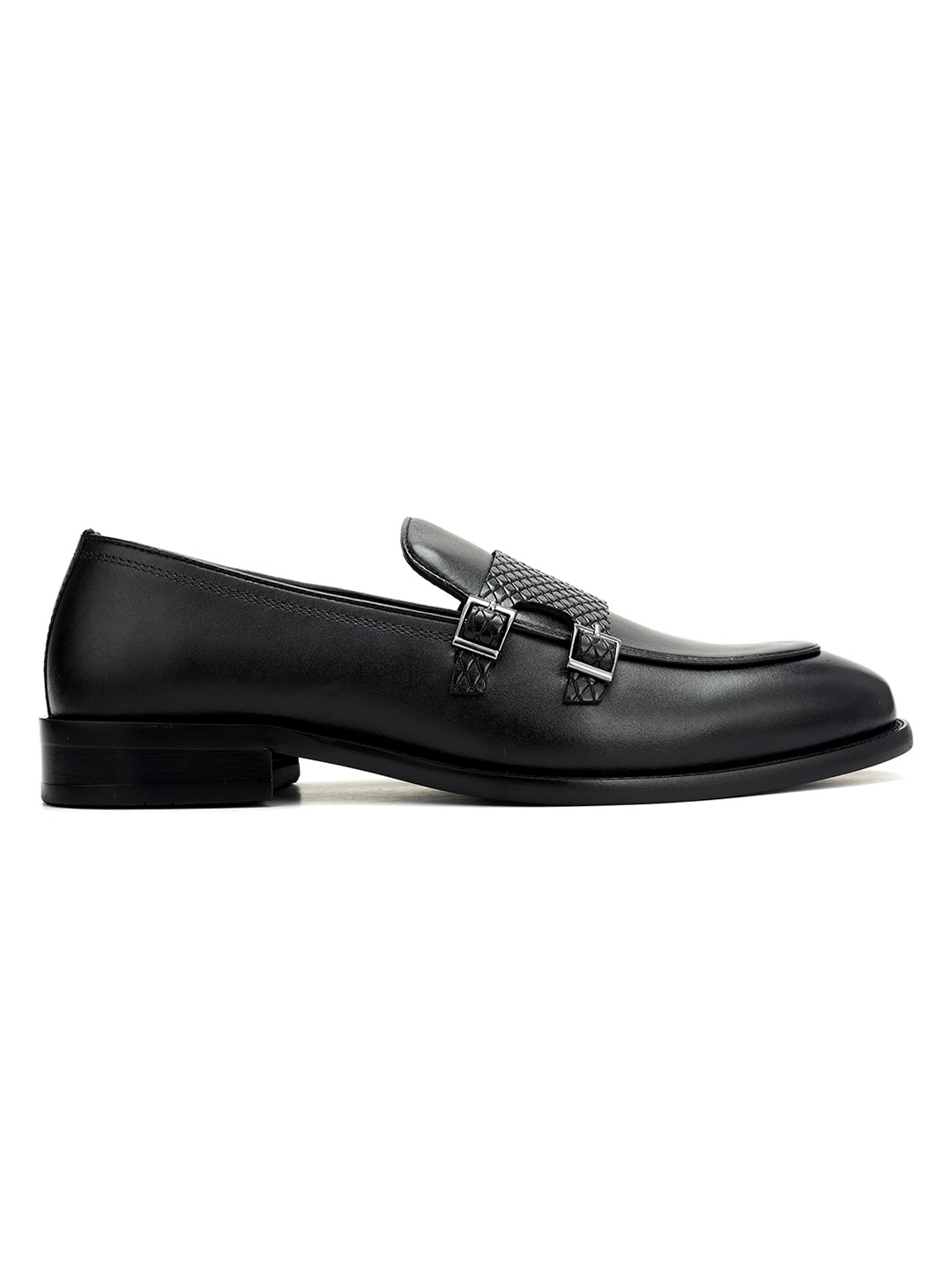 Rosso Brunello Men'S Black Monk Strap