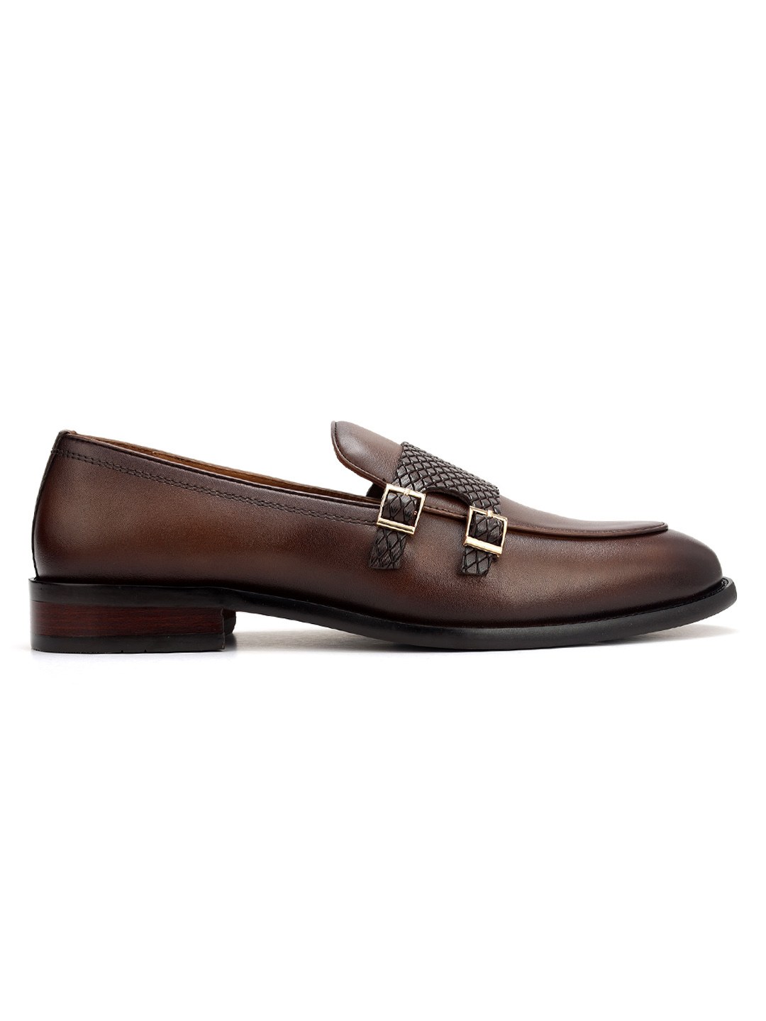 Rosso Brunello Men'S Coffee Monk Strap