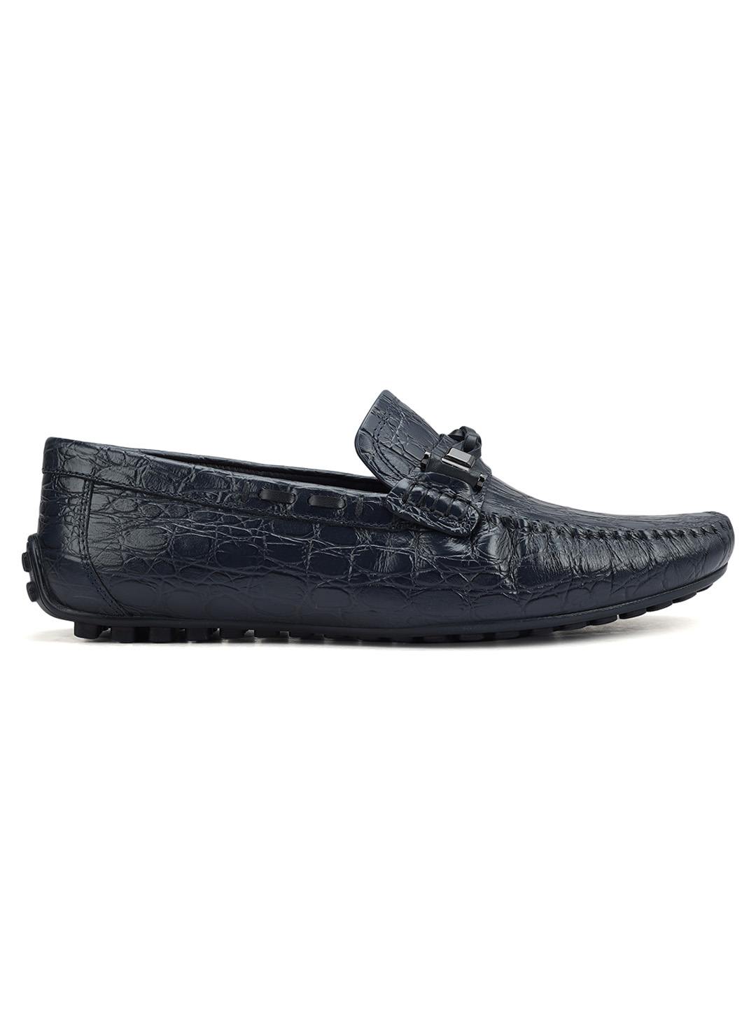ROSSO BRUNELLO NAVY MENS MOCCASINS