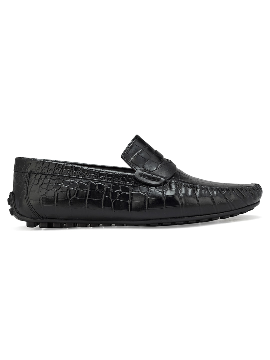 ROSSO BRUNELLO MEN BLACK MENS MOCCASINS