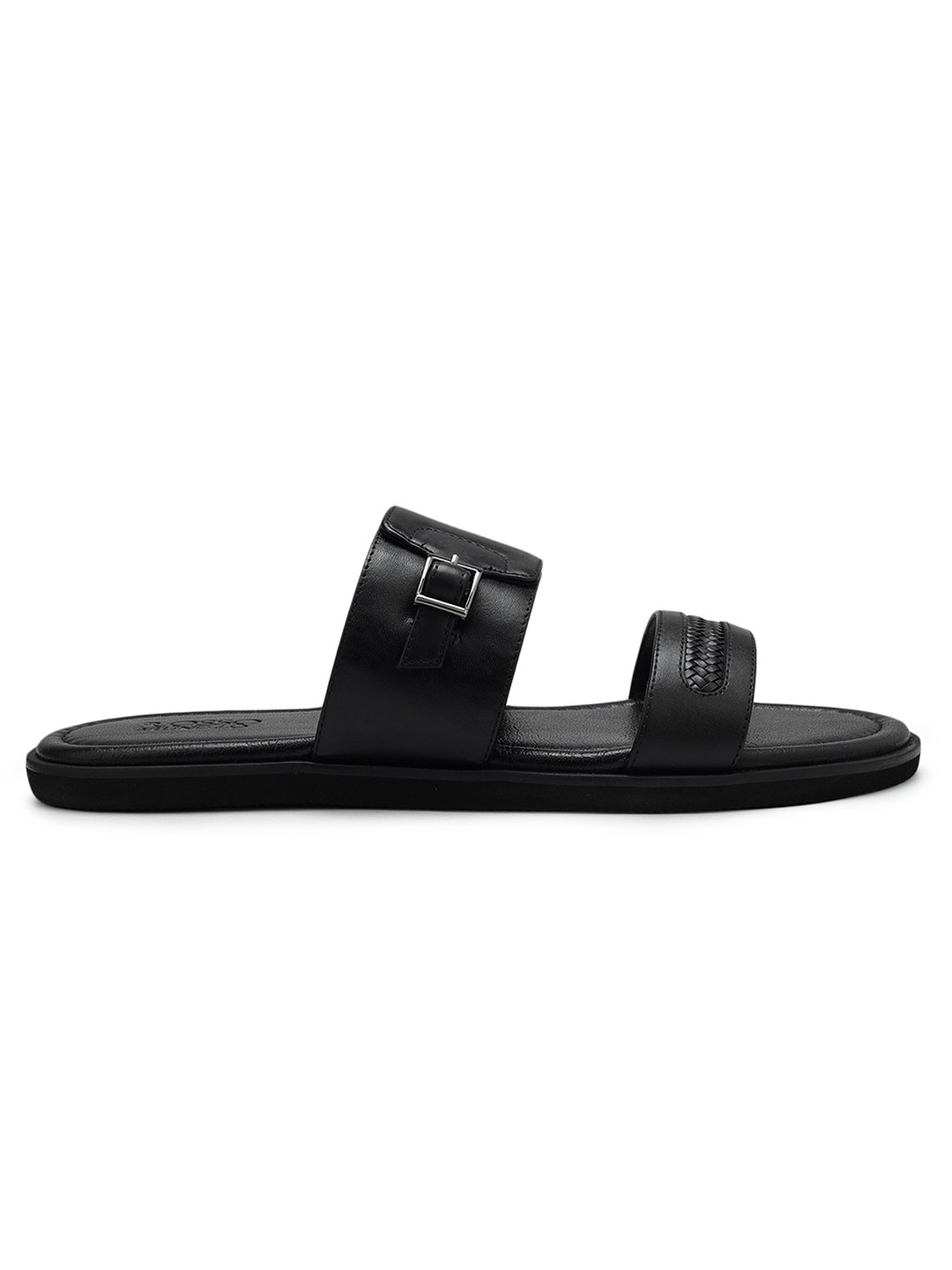 ROSSO BRUNELLO MEN BLACK SLIPPERS