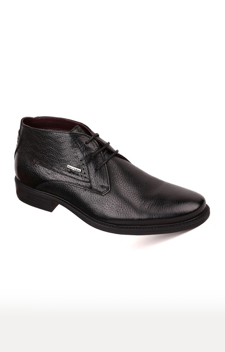 MASABIH | Masabih Genuine Leather Black Chukka Boots  0