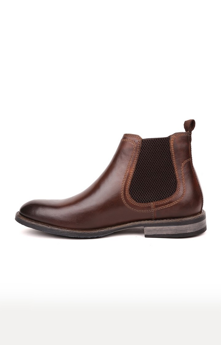 MASABIH | Masabih Genuine Leather Brown Chelsea Boots 1