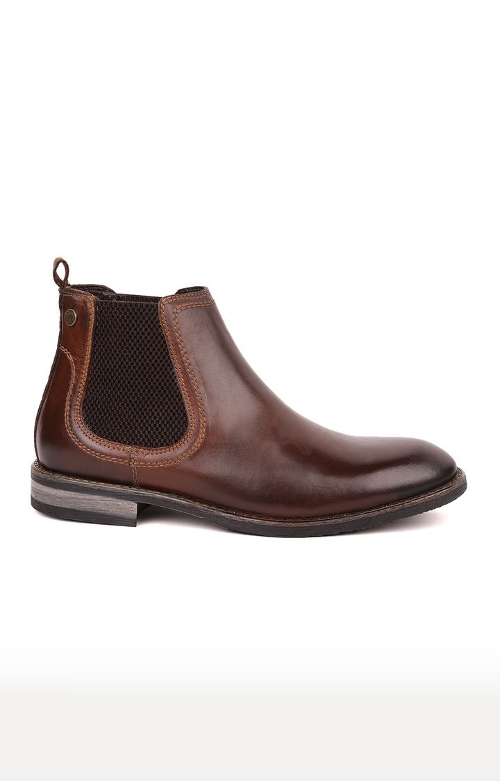 MASABIH | Masabih Genuine Leather Brown Chelsea Boots 2