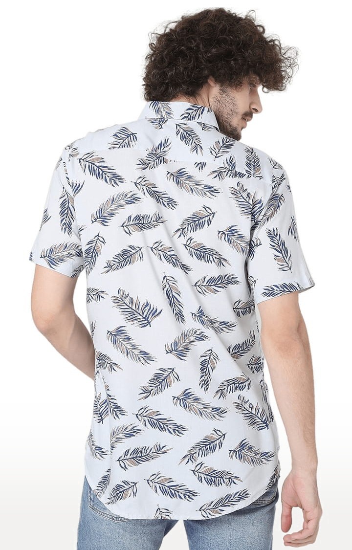 Men's Grey Rayon Tropical Casual Shirt