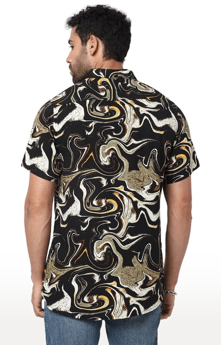 7 Shores Clothing | Men's Multicolour Rayon Printed Casual Shirt 3