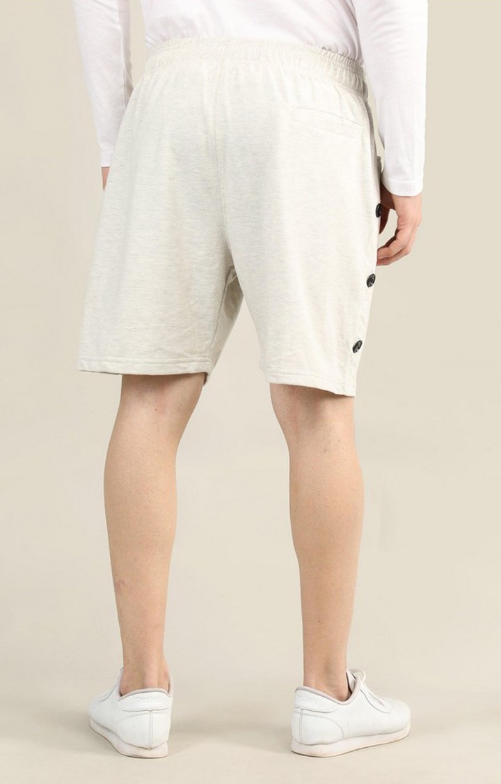 Men's Grey Solid Cotton Activewear Shorts