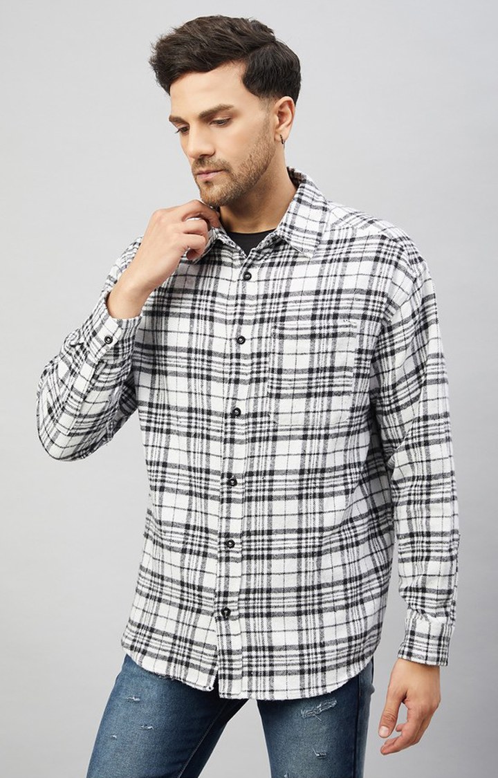 CHIMPAAANZEE | Chimpaaanzee Men Black & White Oversized Fit Shirt