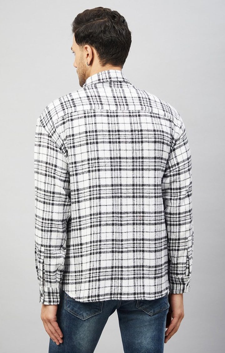 Chimpaaanzee Men Black & White Oversized Fit Shirt