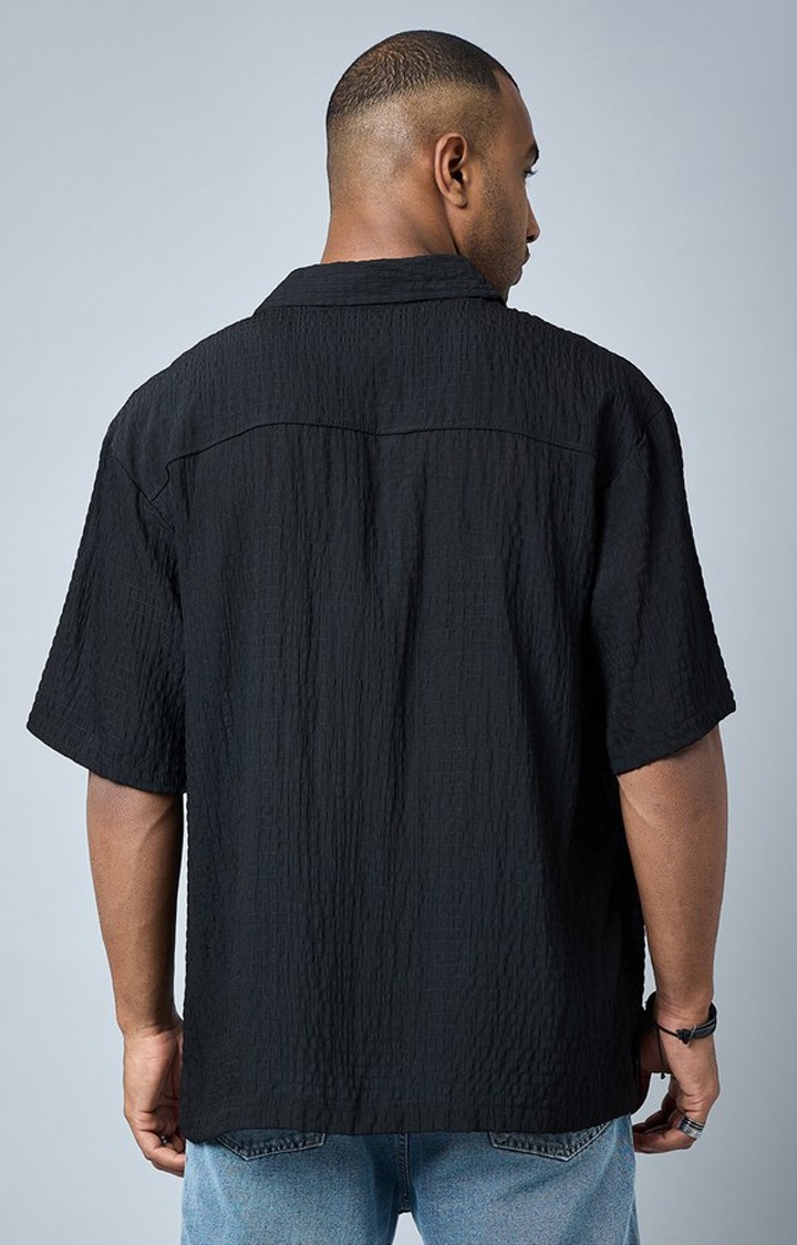 Chimpaaanzee Men Black Oversized Shirt