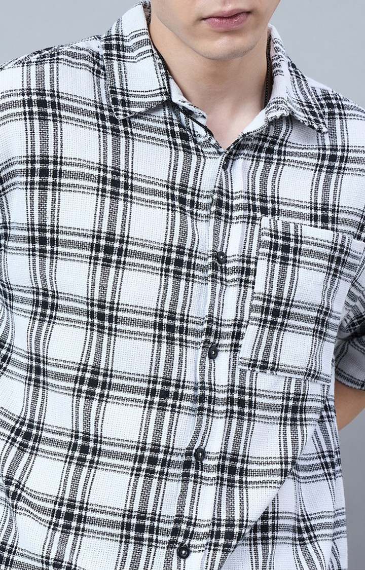 Chimpaaanzee Men White & Black Oversized Shirt