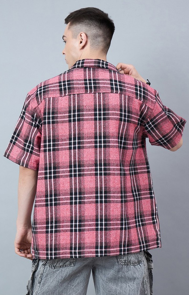 Chimpaaanzee Men Red & Black Oversized Shirt