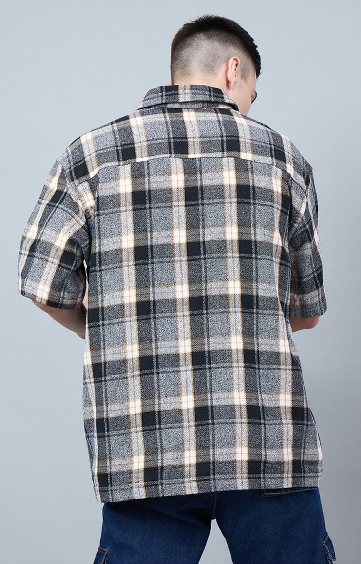 Chimpaaanzee Men Grey Oversized Shirt