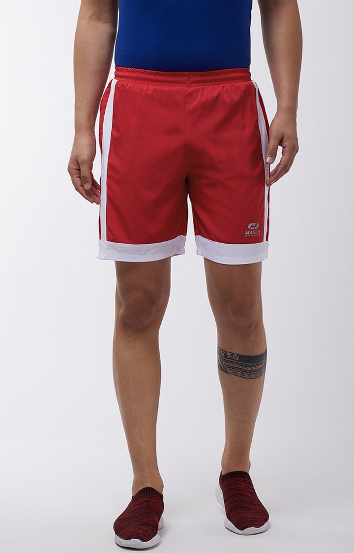 Masch Sports | Red Colourblock Activewear Short 0