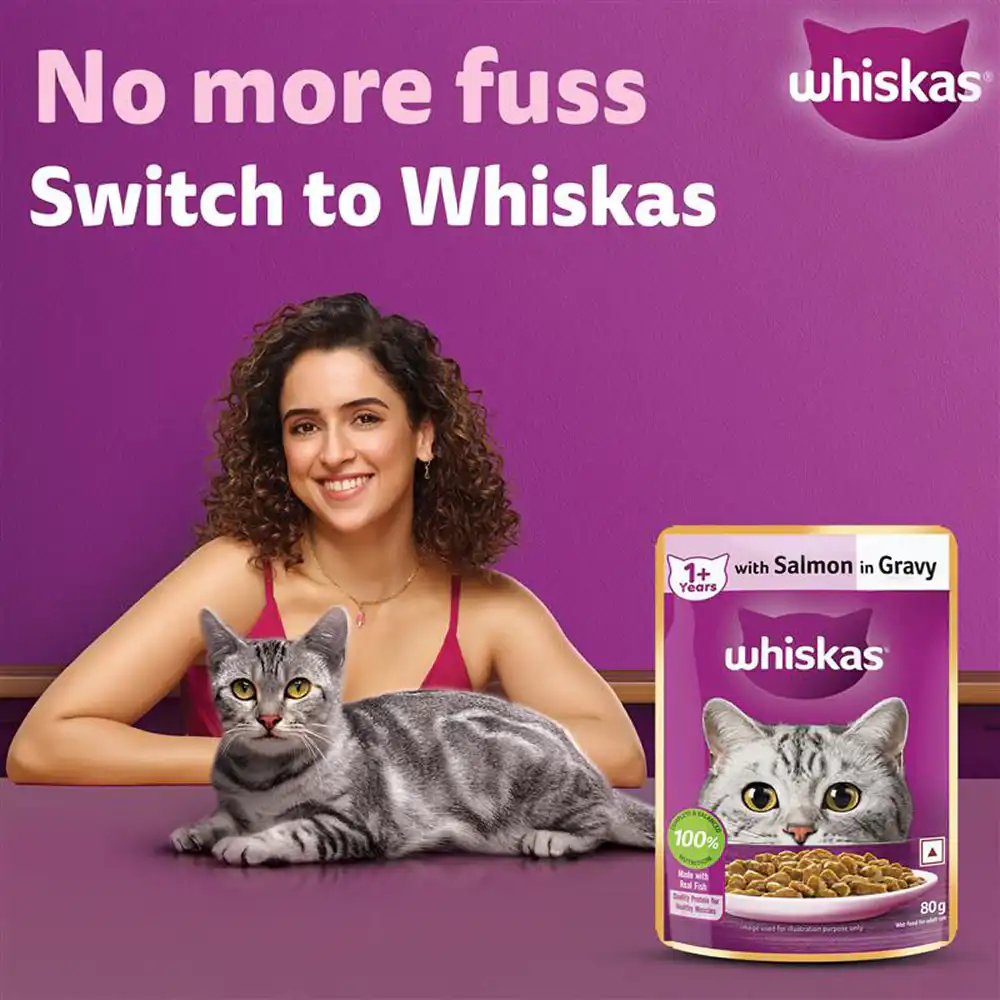 Whiskas Adult Salmon With Gravy 85 Gm – (Best Before Jan’26)