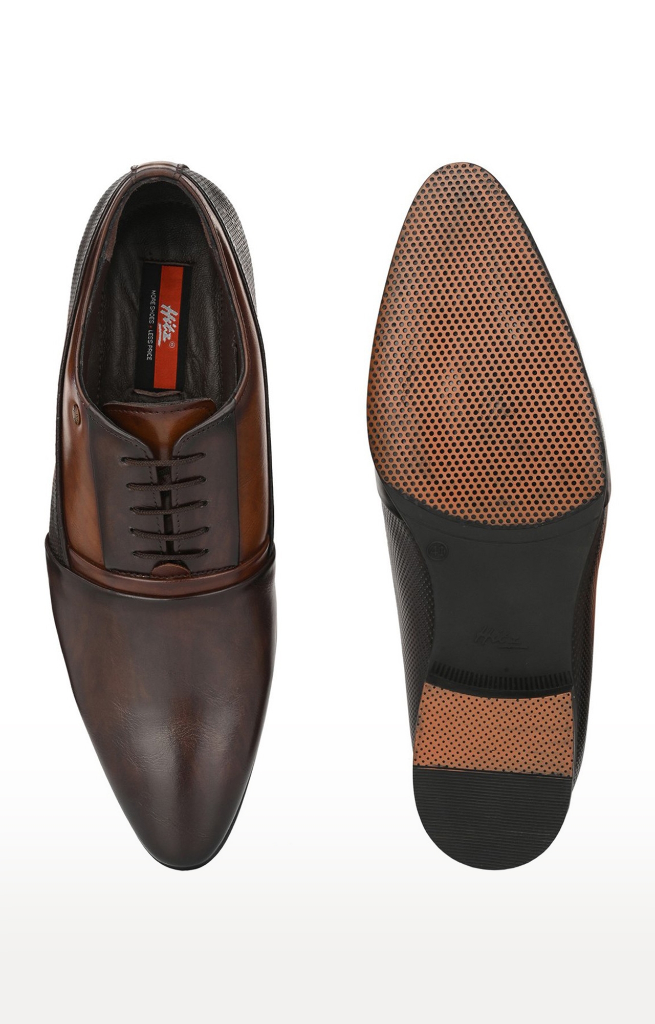 Hitz | Hitz Brown Coco Derby Formal Lace-Up Shoes for Men  3