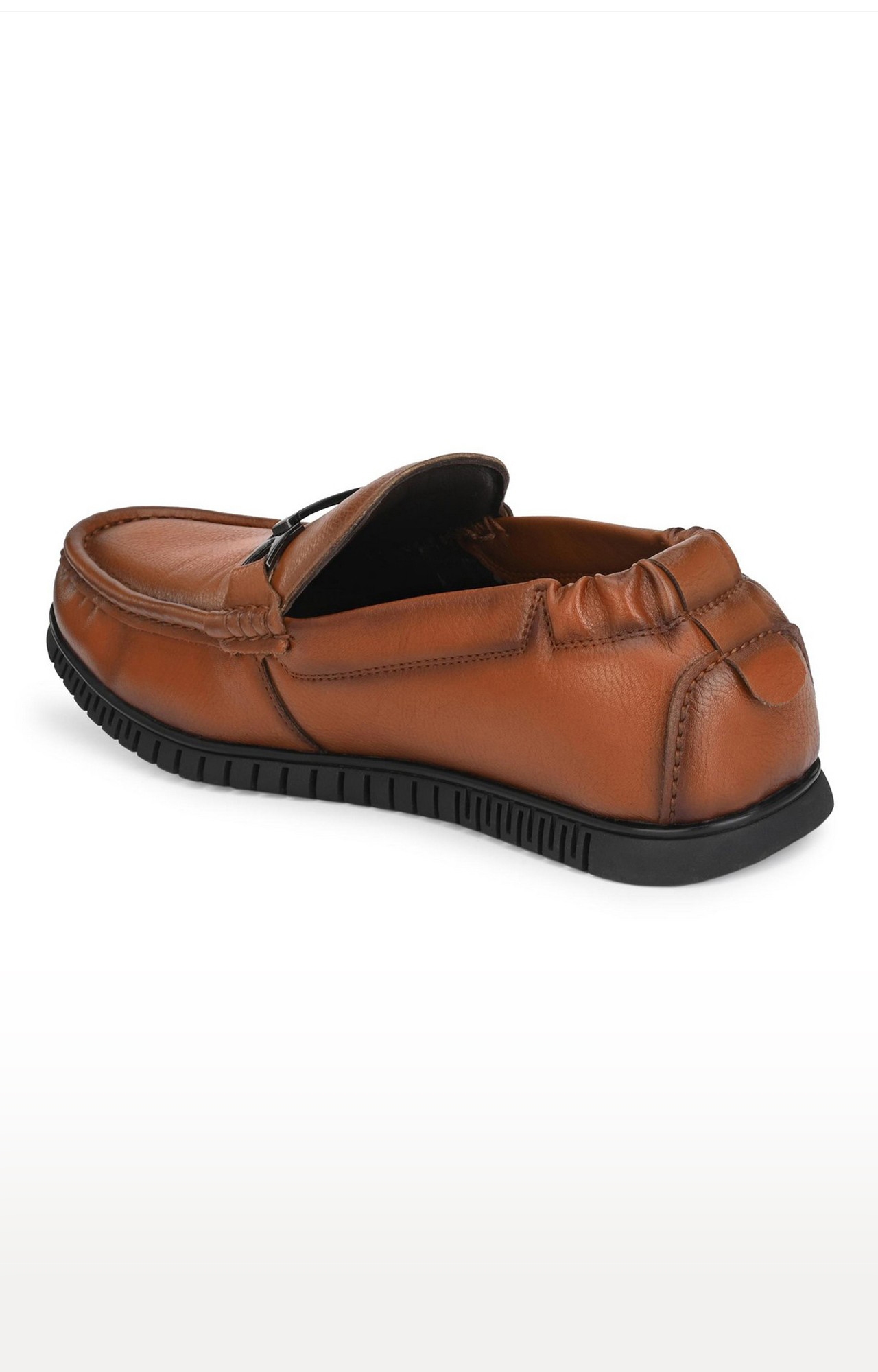 Hitz | Hitz Brown Leather Comfort Slip-On Shoes for Men  1