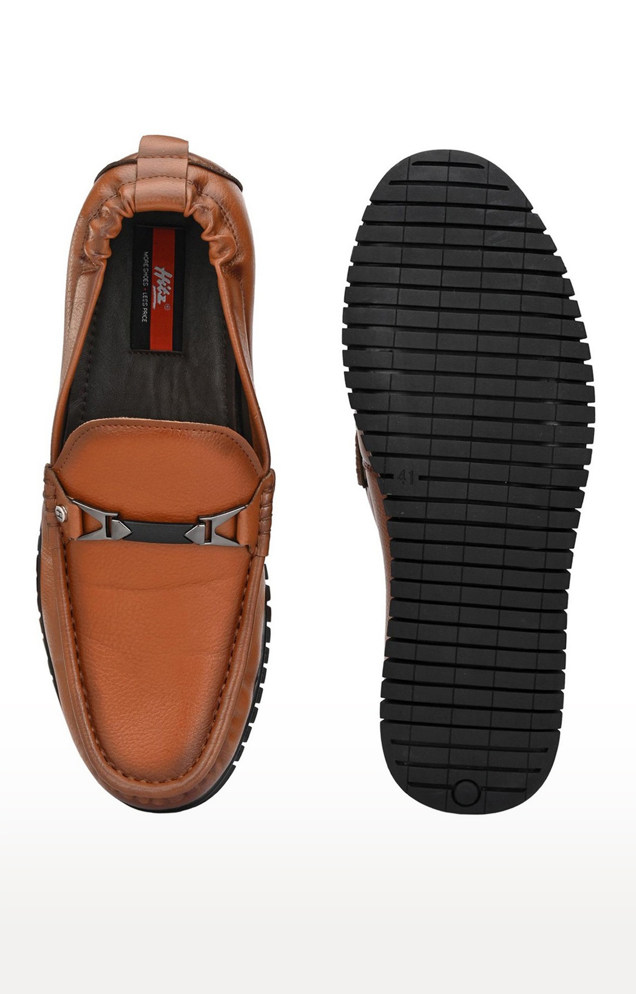 Hitz | Hitz Brown Leather Comfort Slip-On Shoes for Men  2