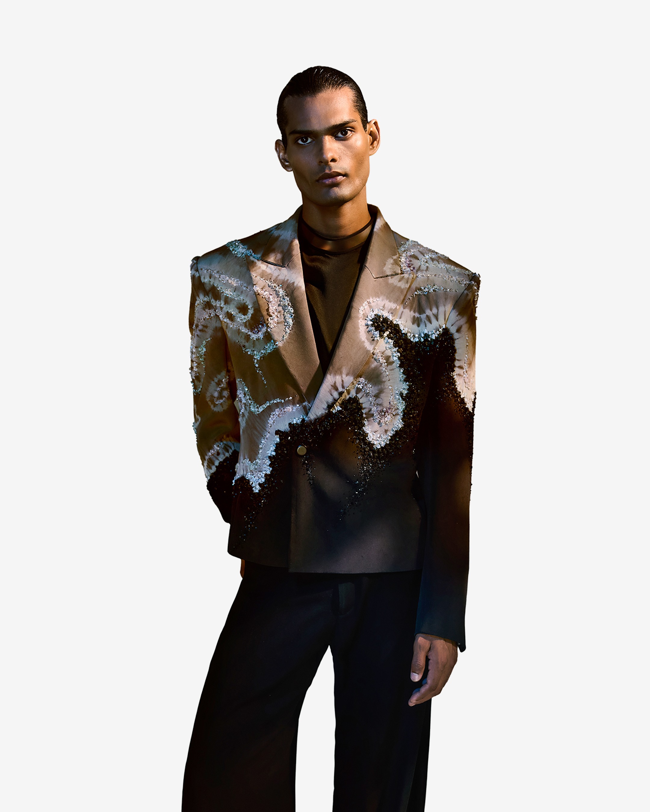 Multi Crystalled Tie Dye Jacket