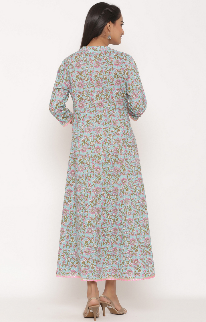 Miravan cotton printed anarkali kurta for women's / girls 