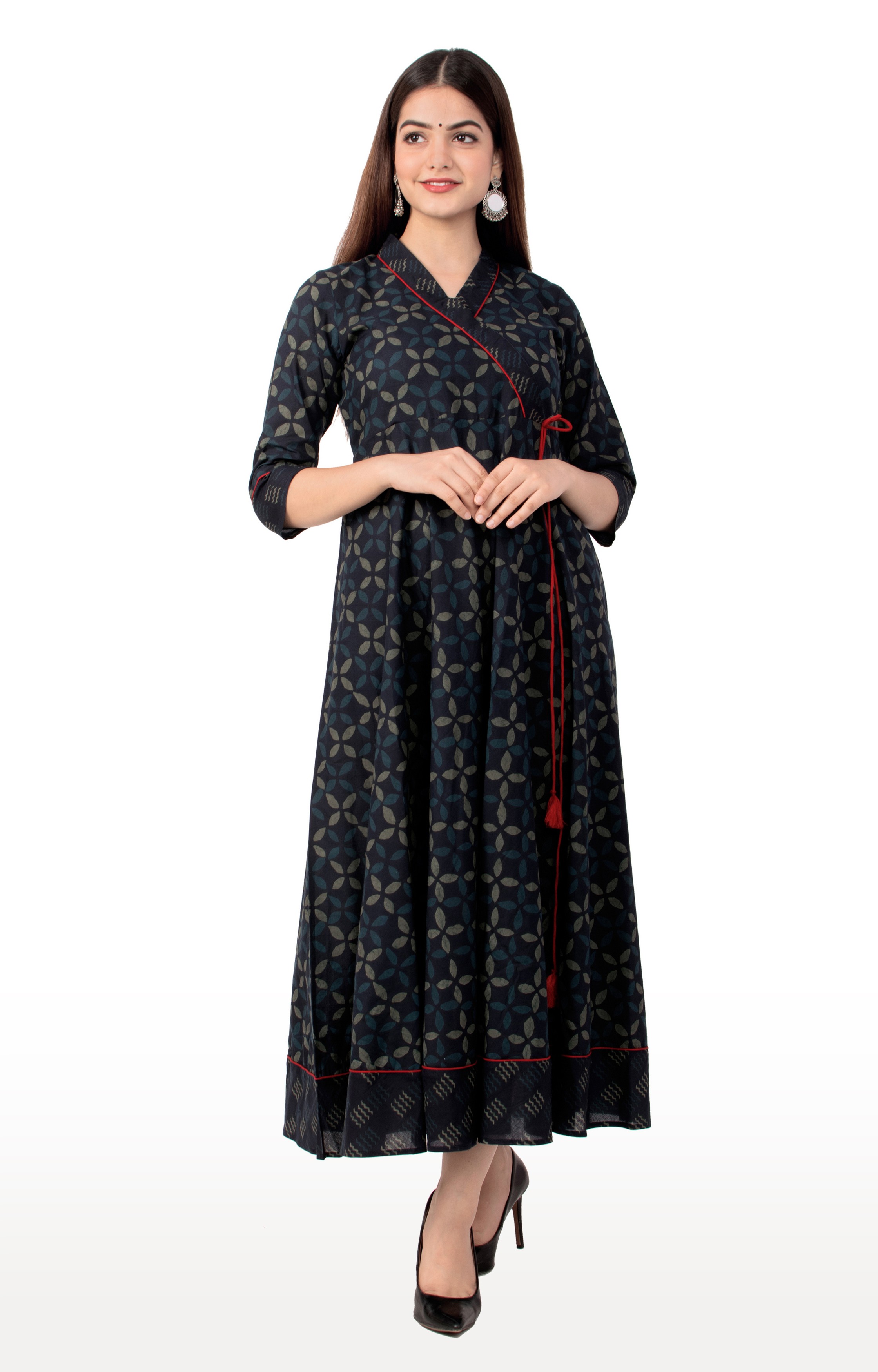 Miravan cotton floral printed anarkali kurta for women's / girls 