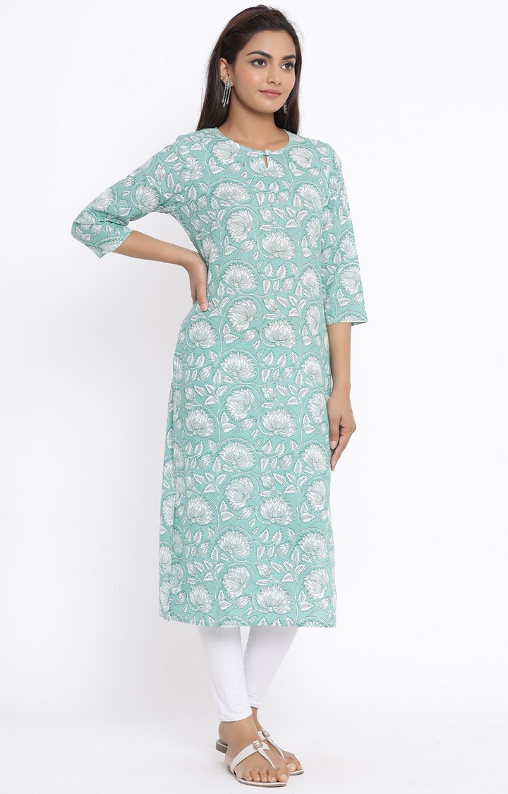 Miravan cotton printed Straight kurta for women's / girls 