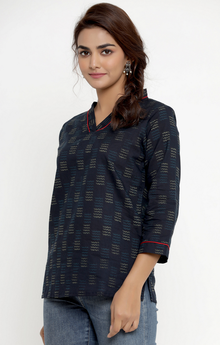 Miravan Cotton Printed Western top/Tunic for Women's