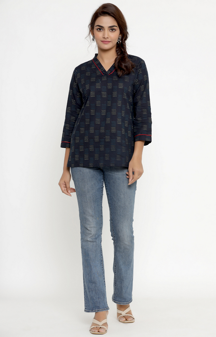 Miravan Cotton Printed Western top/Tunic for Women's