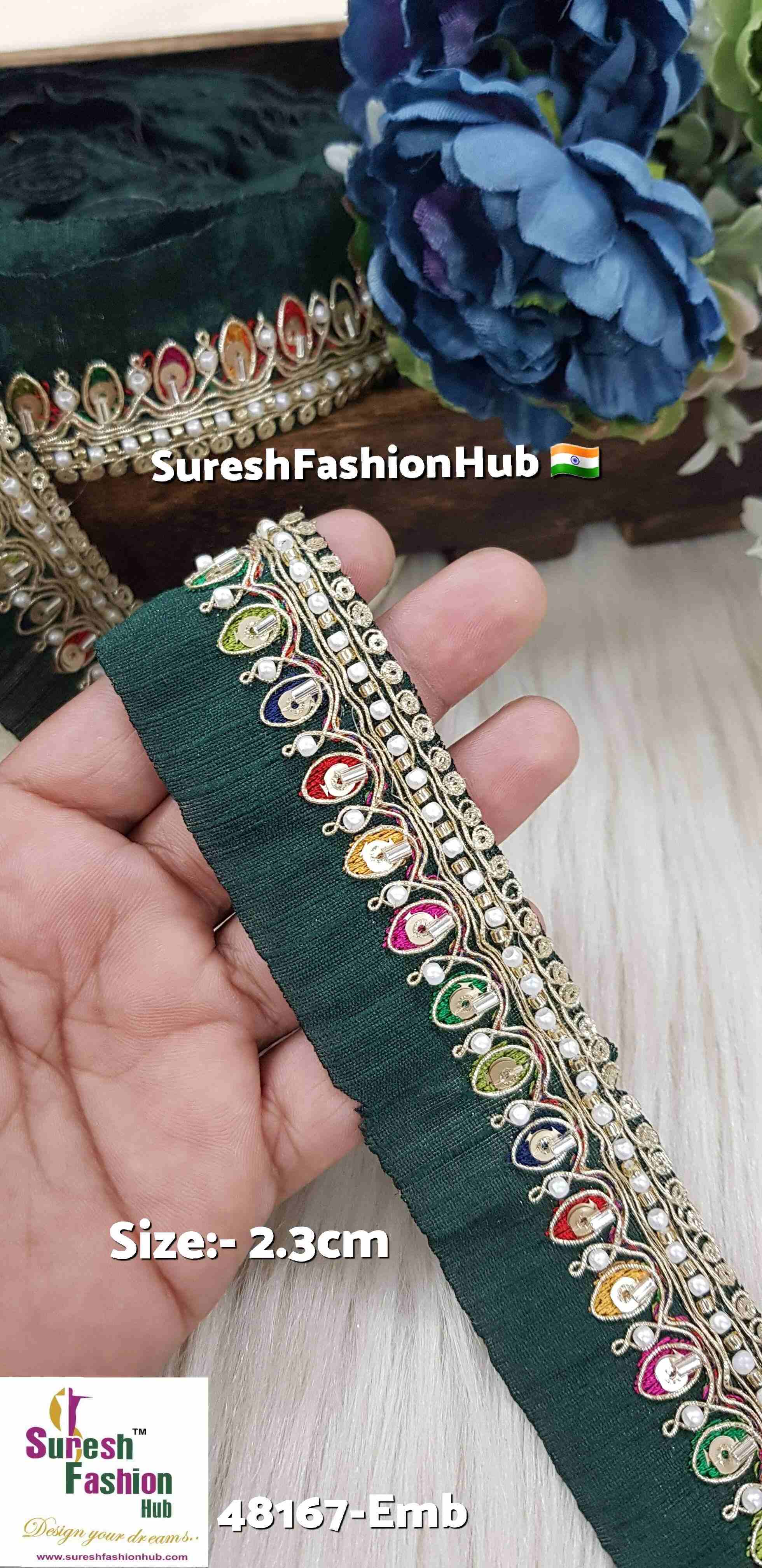 Bottle Green Pearl Elegance Lace