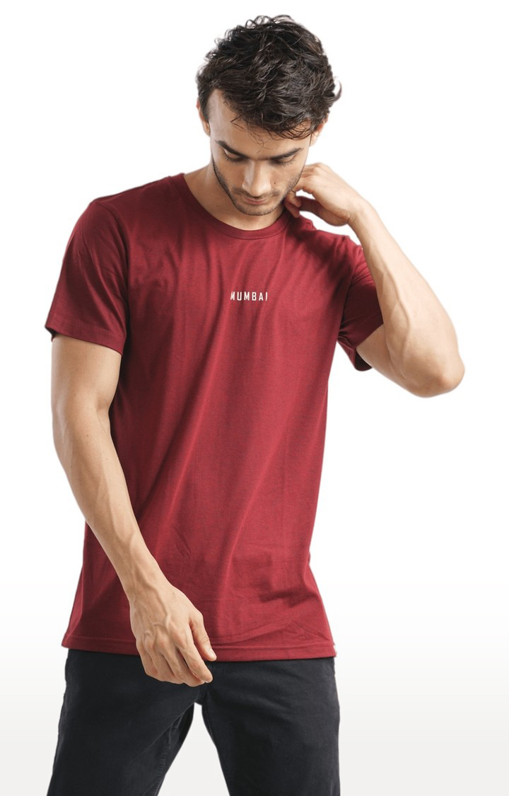 Unisex Mumbai Block Tri-Blend T-Shirt in Wine