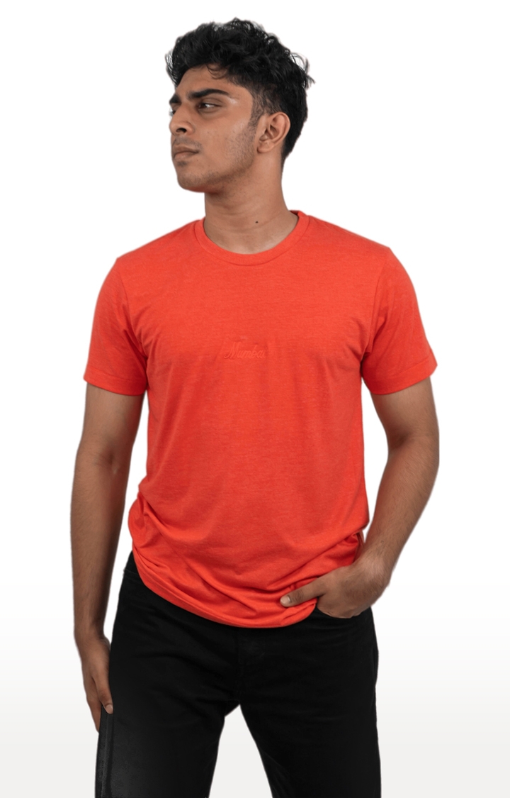 Unisex MUMBAI Embroidery Tri-Blend T-Shirt in Red