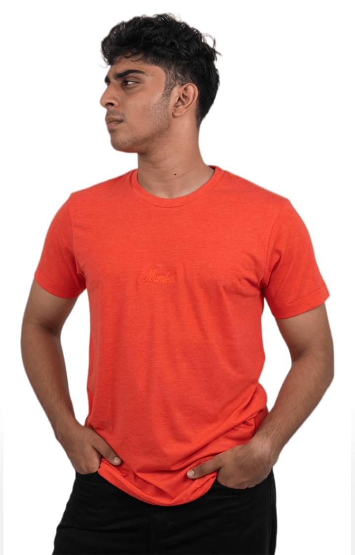 1947IND | Unisex MUMBAI Embroidery Tri-Blend T-Shirt in Red