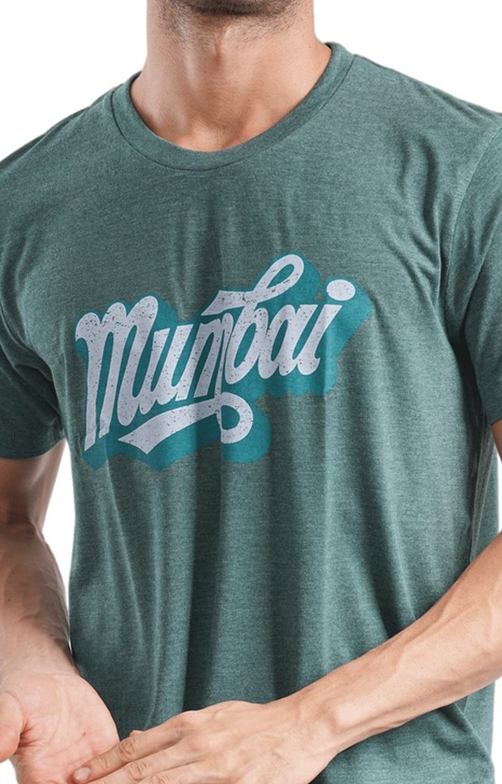 Unisex Mumbai Retro Tri-Blend T-Shirt in Bottle Green