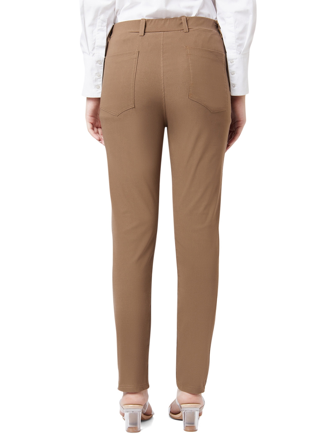 Women Brown Color Regular Fit PantsSPAIN14