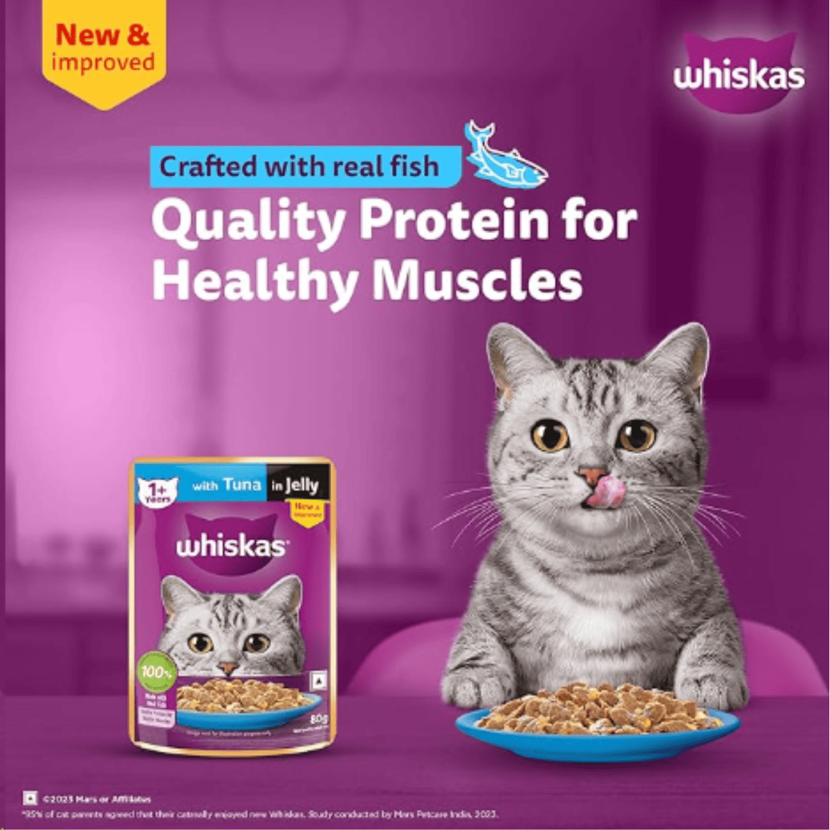 Whiskas Tuna Adult Wet Cat (1+ year) Food, 80gm