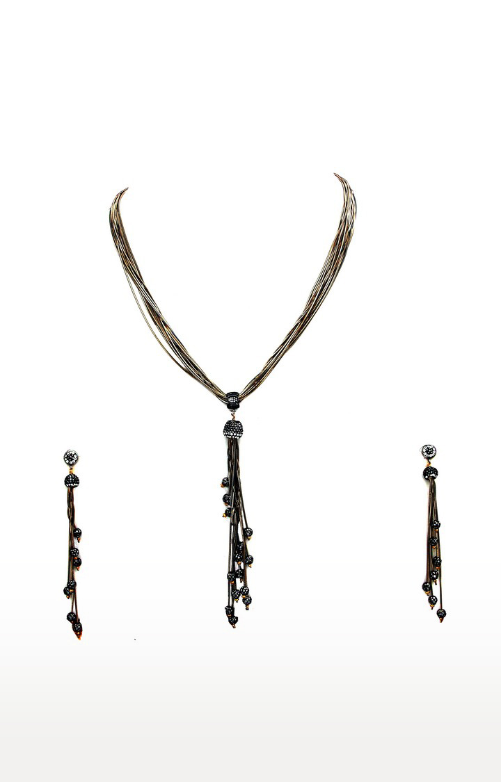 Grey Copper Artificial Beads Jewellery Sets