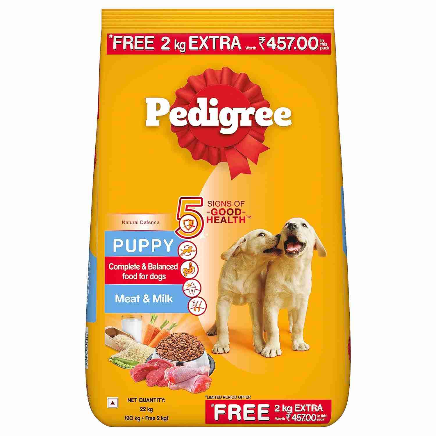 Pedigree Chicken and Milk Puppy Dog Dry Food 22kg