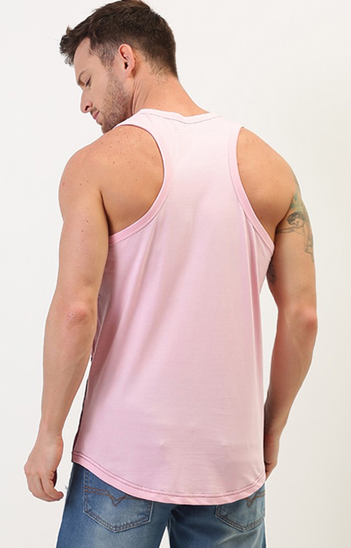 Difference of Opinion | Men's Pink Cotton Colourblock Vests 3